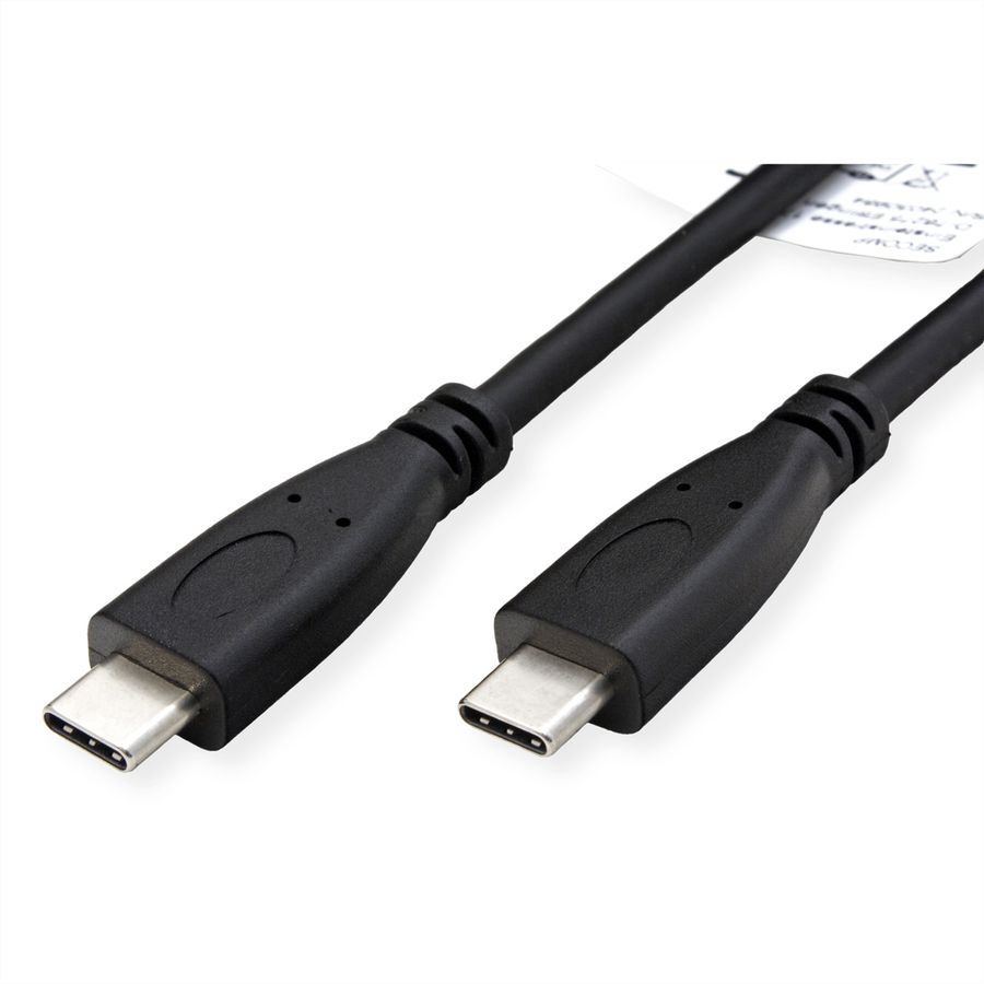 ROLINE RM USB 3.2 Gen 2 kabel, C-C, M/M, 4K UHD-1, 10Gbit/s, Emark, 100W, zwart, 1 m