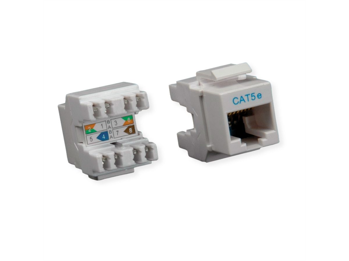 ROLINE Cat.5e (Klasse D) Keystone, RJ45, niet afgeschermd, lichtgrijs