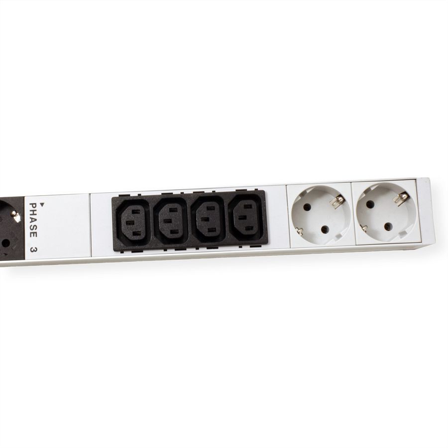 BACHMANN IT PDU ALU 0U 12x C13 6x earthing contact 3x 16A CEE red