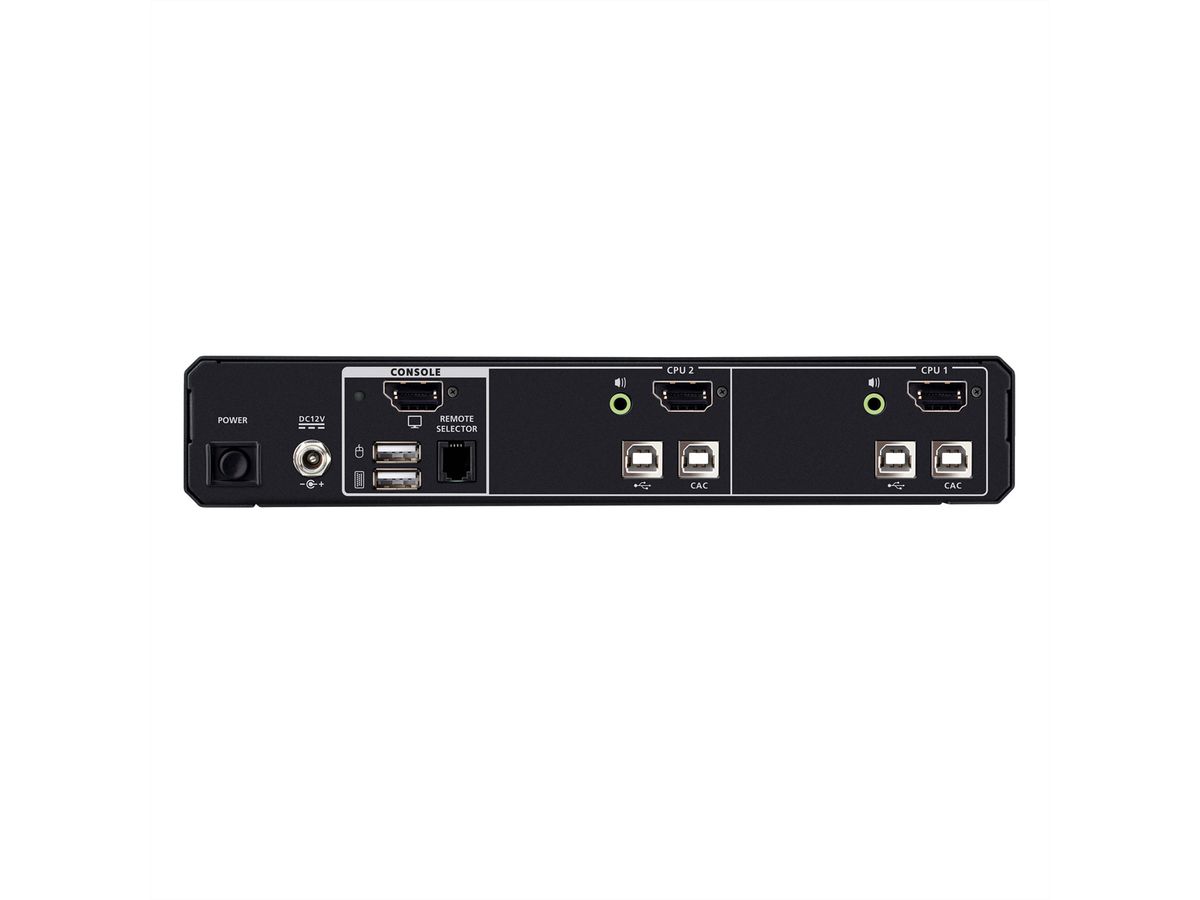 ATEN CS1182DPH4C 2-Port USB 5K DP/HDMI, Single Display Universal Secure KVM Switch mit CAC