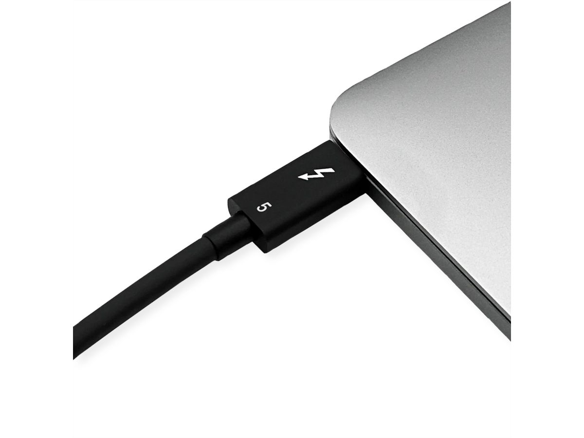 ROLINE Thunderbolt™ 5 kabel, C-C, M/M, 80Gbit/s, 240W, passief, zwart, 0,8 m