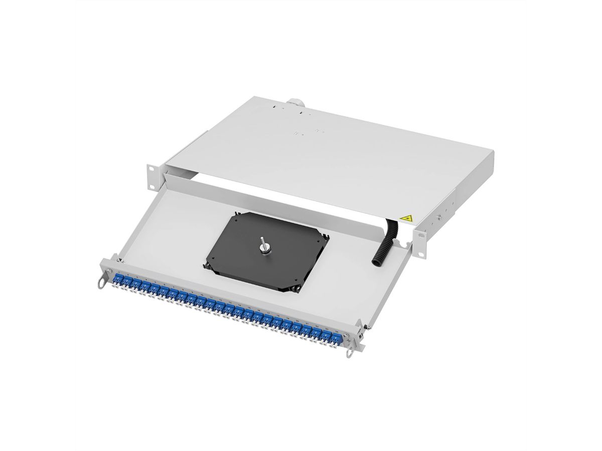 TELEGÄRTNER PROFI V LWL-Panel mit Kupplungen, 24x LC Duplex, türkis, OM3