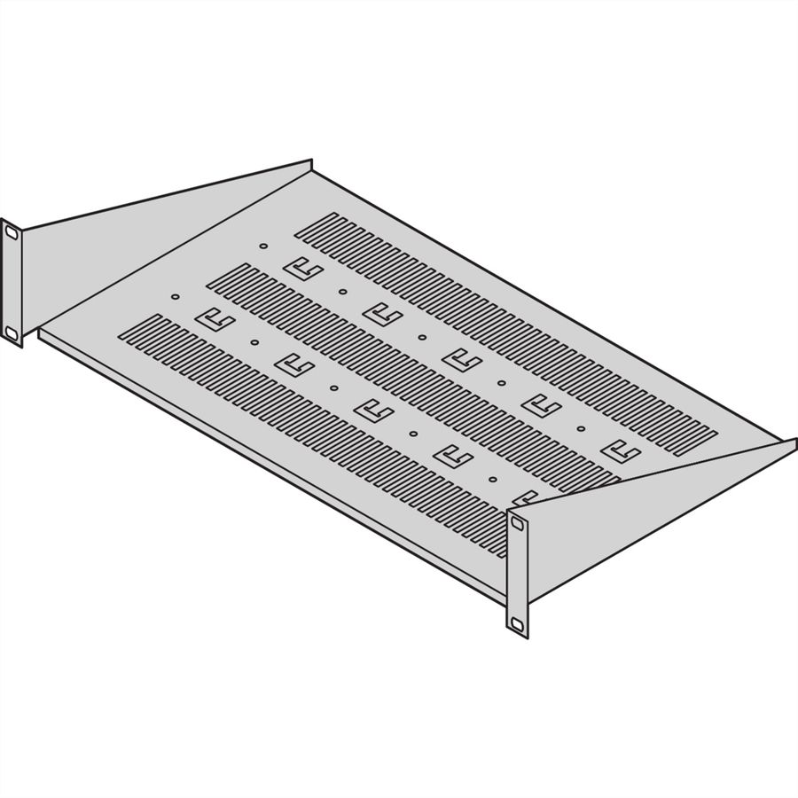 SCHROFF 19" Equipment Shelf, Depth-Adjustable, 430W 250D, RAL 7021