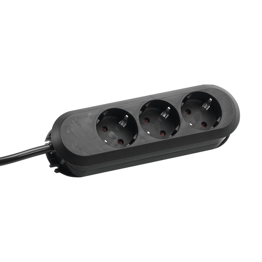 BACHMANN SMART socket strip 3x earthing contact, black, 5 m