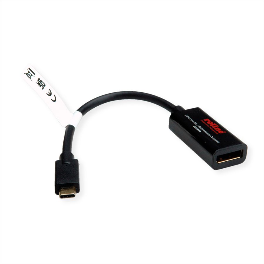 ROLINE Kabeladapter USB-C - DisplayPort, v1.2, bidirectionel, M/F, 0,2 m