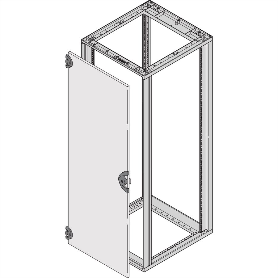 SCHROFF Novastar stalen deur, 180° openingshoek, RAL 7035, 6 HE 553W