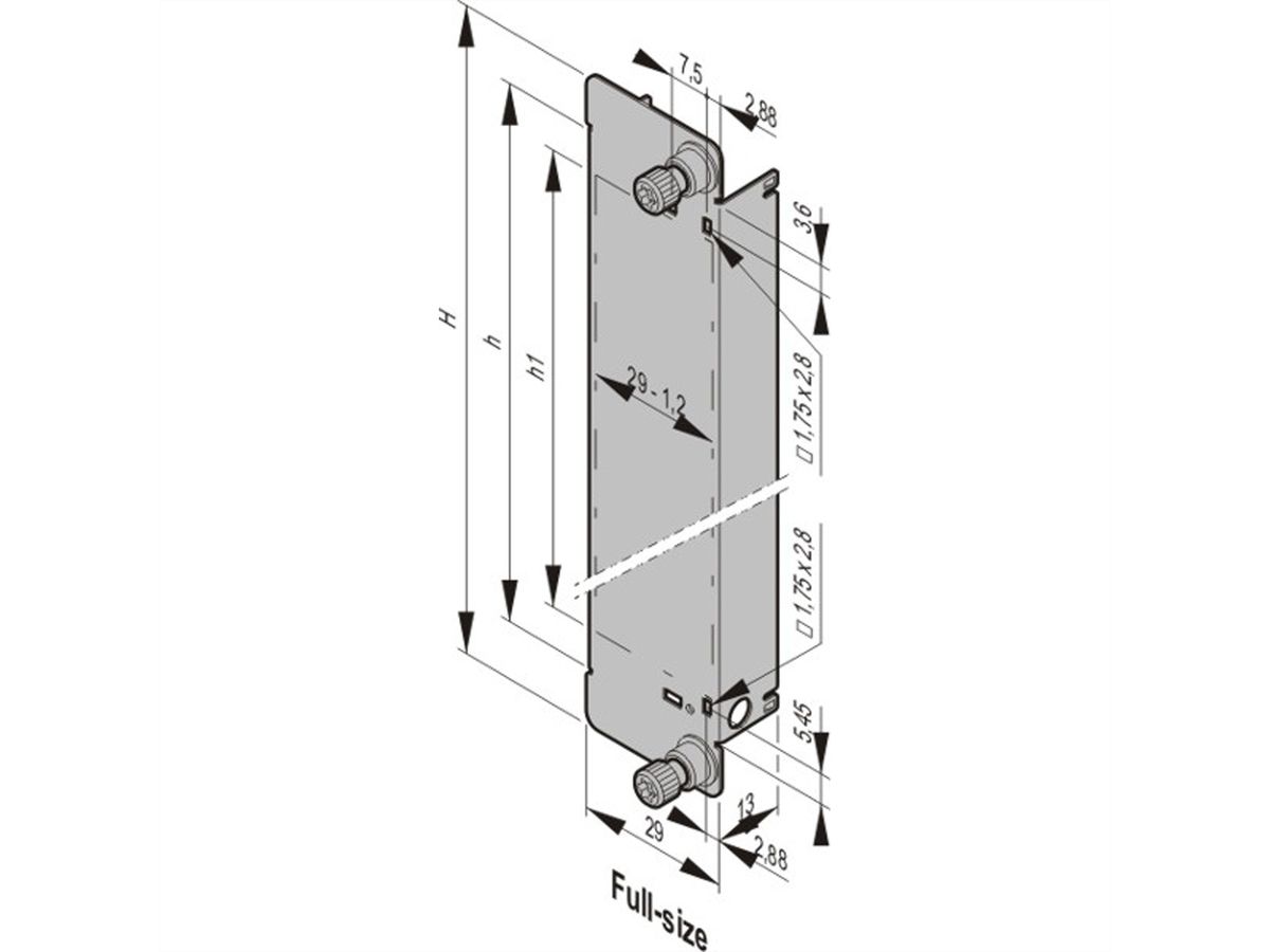 SCHROFF AMC Module met trekgreep, MTCA.4, dubbele grote, roestvrij staal