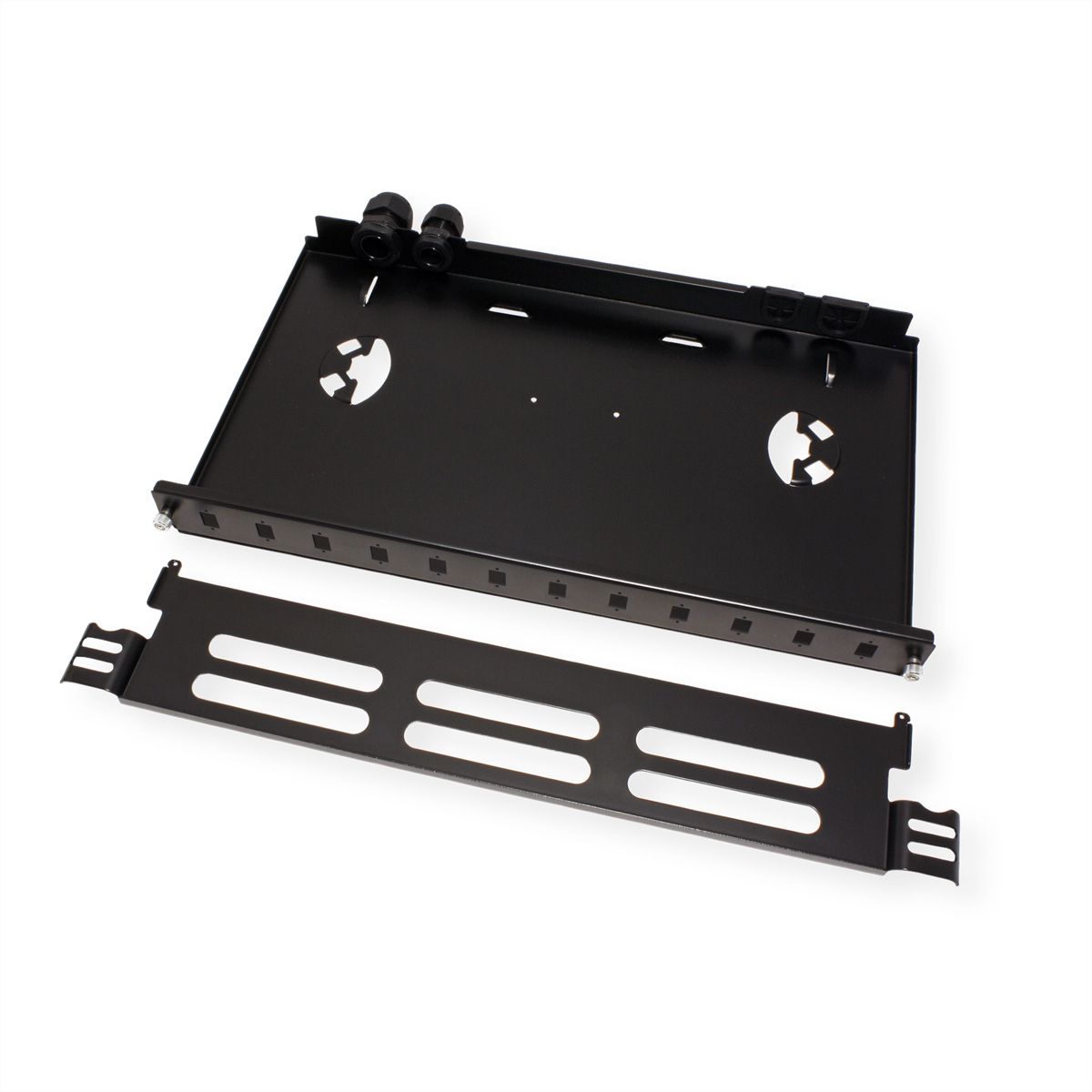 ROLINE FO Panel 19" unloaded, 12x Ports SC(Simplex)/LC(Duplex), black