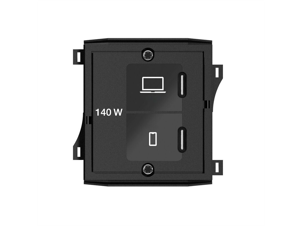 BACHMANN Custom Modul 1xUSB C/C 140W, ITA Bundle RAL9005