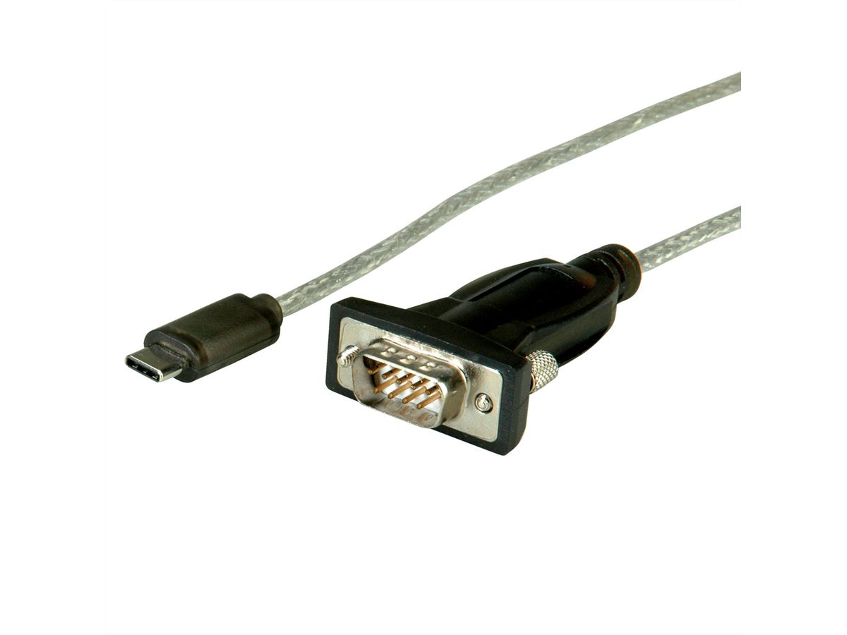 ROLINE USB - Seriële Converter kabel, type C - RS232 , zwart, 1,8 m