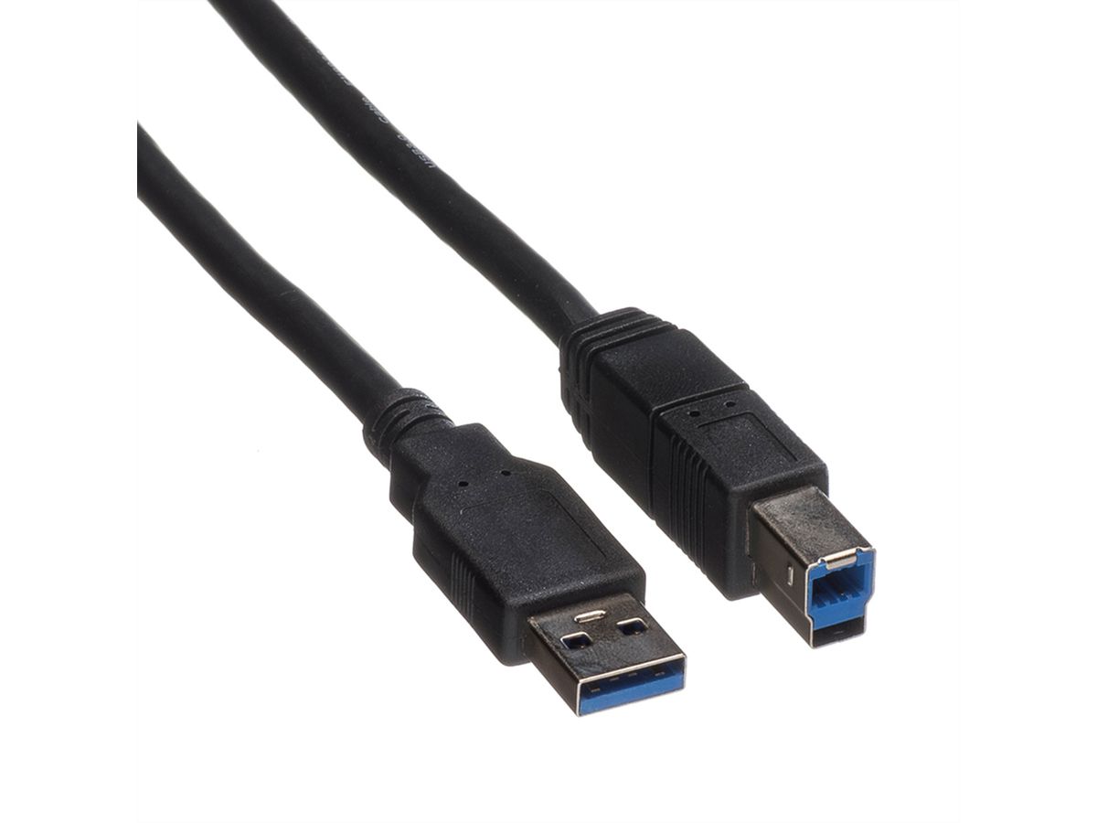 ROLINE USB 3.2 Gen 1 Cable, A - B, M/M, black, 3 m