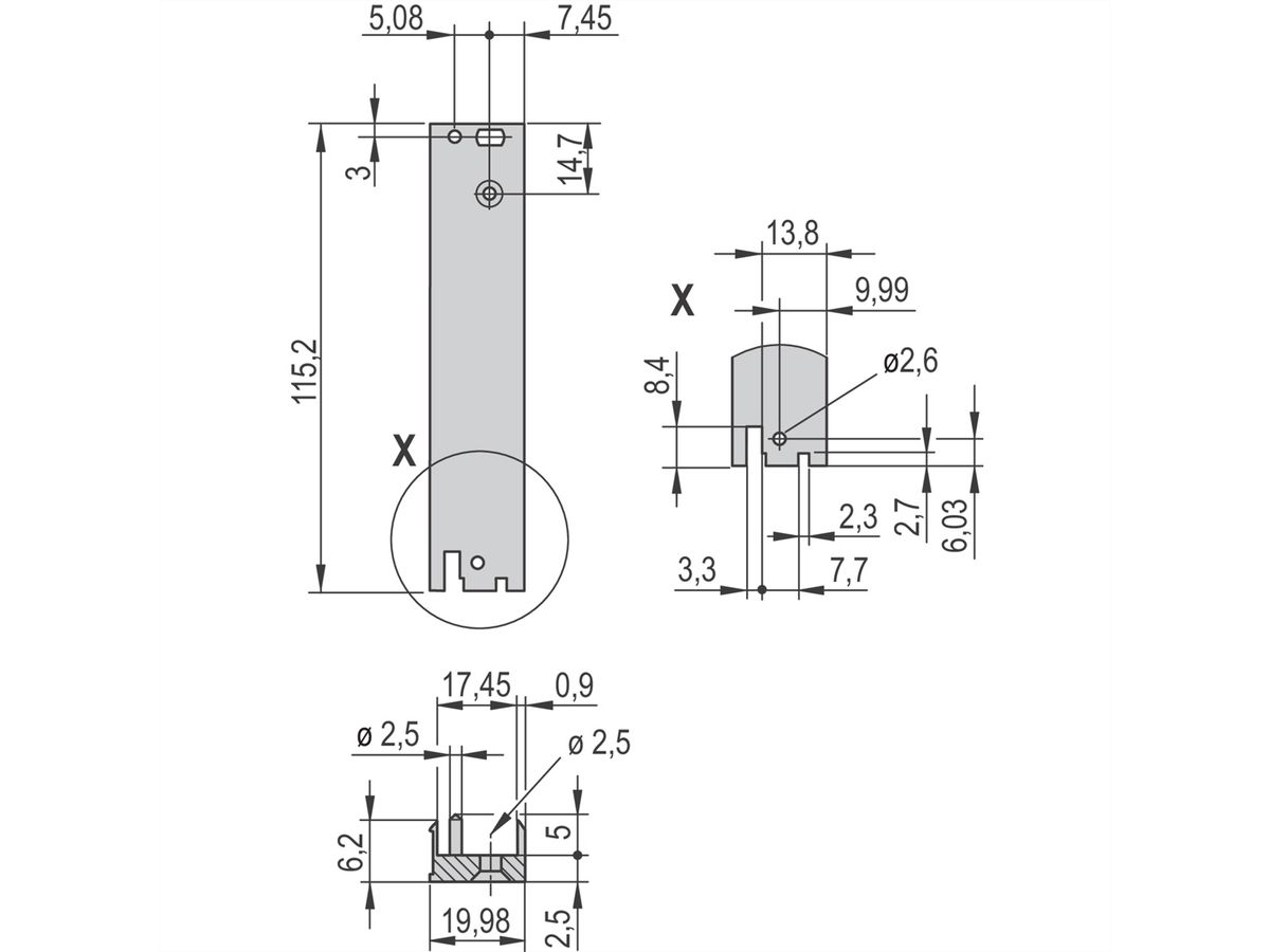SCHROFF Plug-In Unit Kit With IEL Handle for Rear I/O, Shielded, Black, 3 U, 4 HP