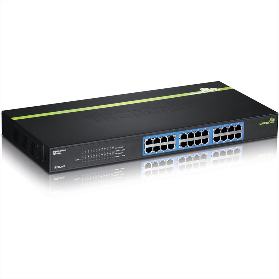 TRENDnet TEG-S24G Unmanaged Gigabit Ethernet Switch, 24-Port, GREENnet Technology