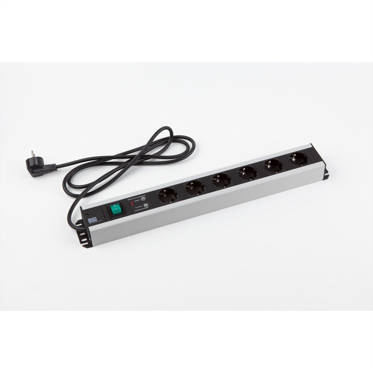 BACHMANN craftsman's power strip 6x earthing contact, overvoltage protection, switch