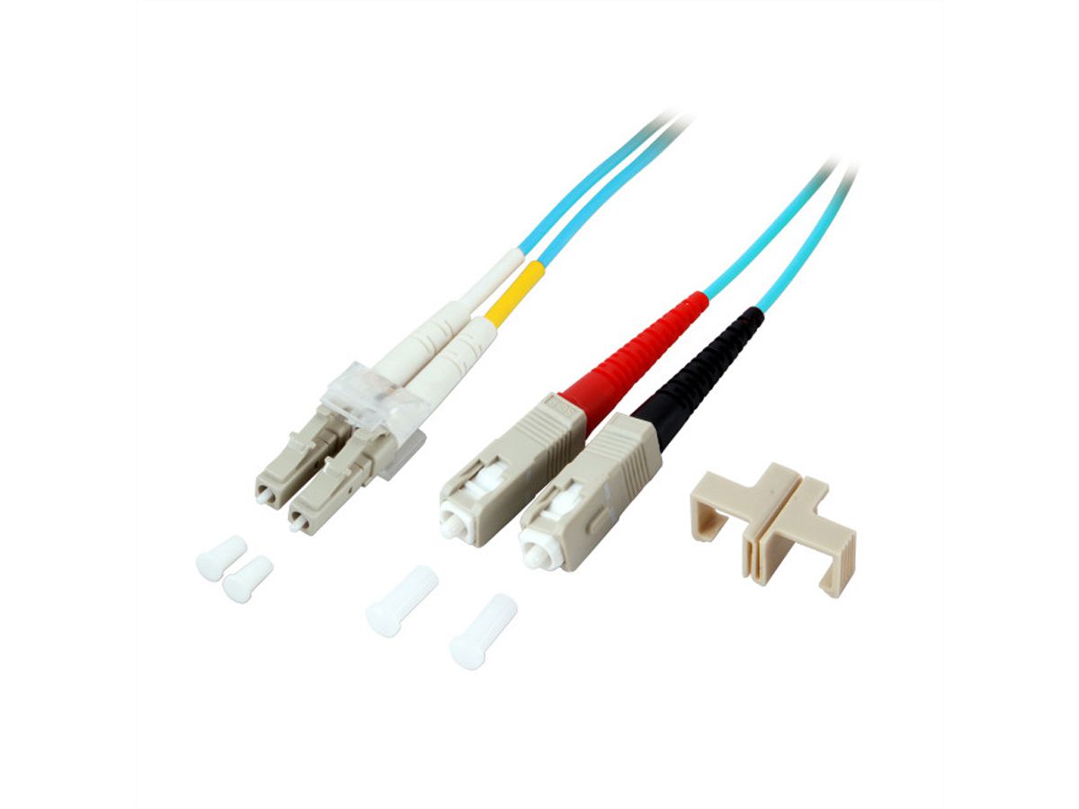 Quality LWL-Kabel duplex 50/125µm OM3, SC/LC, 1m