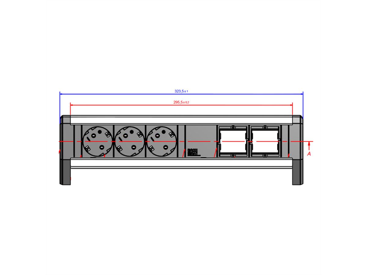 BACHMANN DESK 3x geaard stopcontact 2x ABD GST18