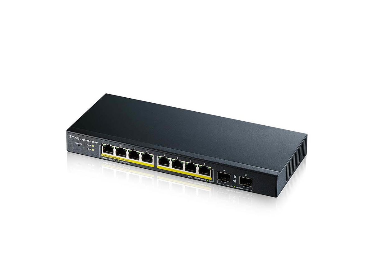 Zyxel GS1900-10HP Managed L2 Gigabit Ethernet (10/100/1000) Power over Ethernet (PoE) Black