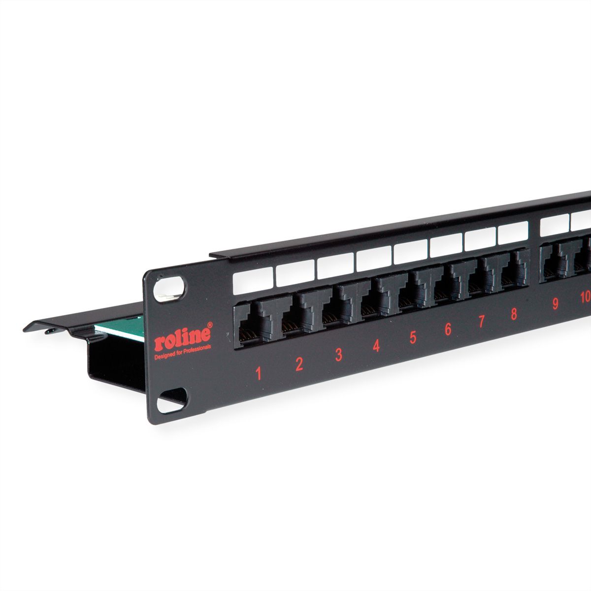 ROLINE Cat.6 (Class E) 19" Patch Panel, 24 Ports, UTP, black