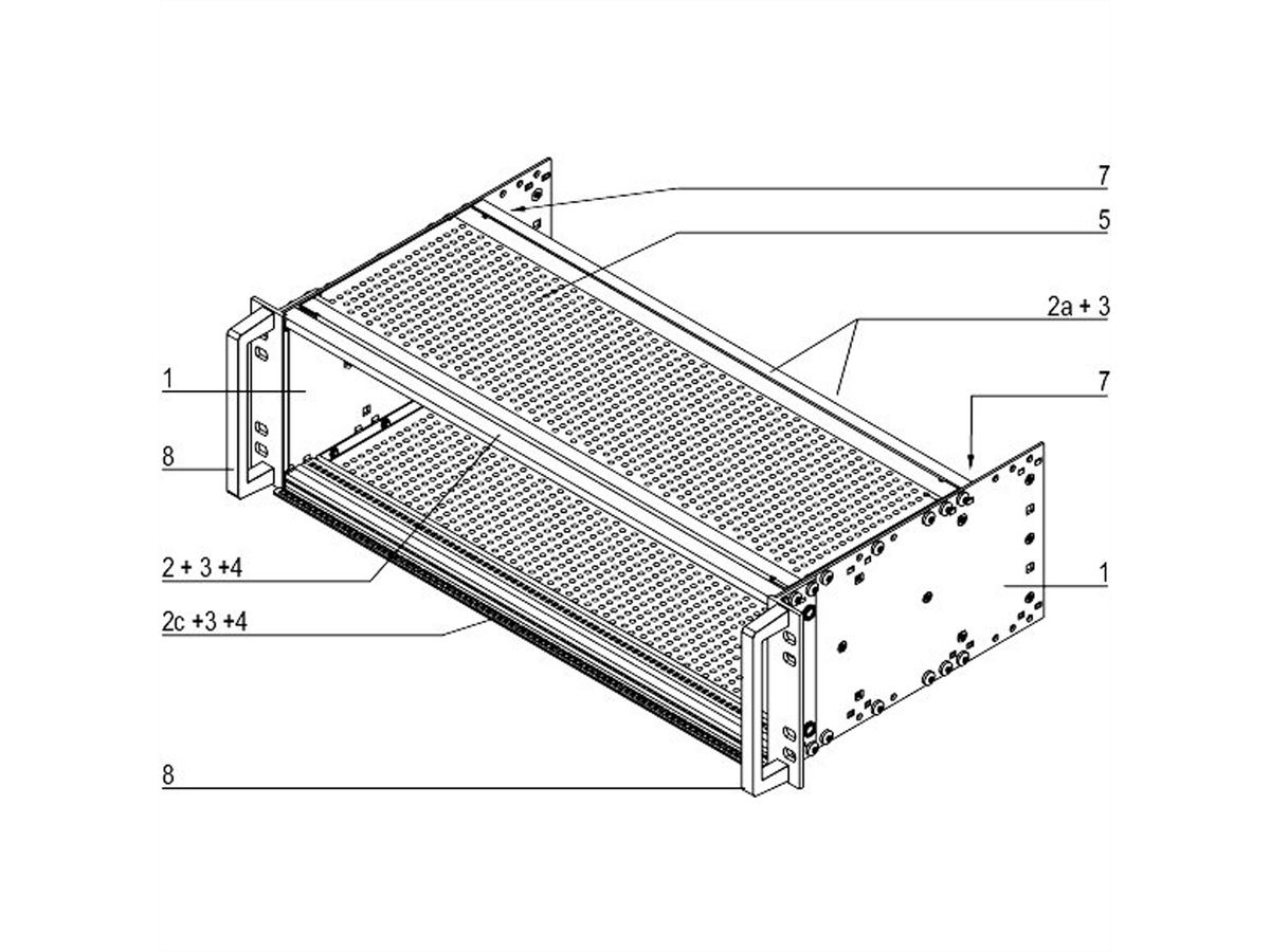 SCHROFF EuropacPRO 19" Subrack Kit for Railway, Shielded, EN 50155, CompactPCI, 3 U, 84 HP, 235 mm