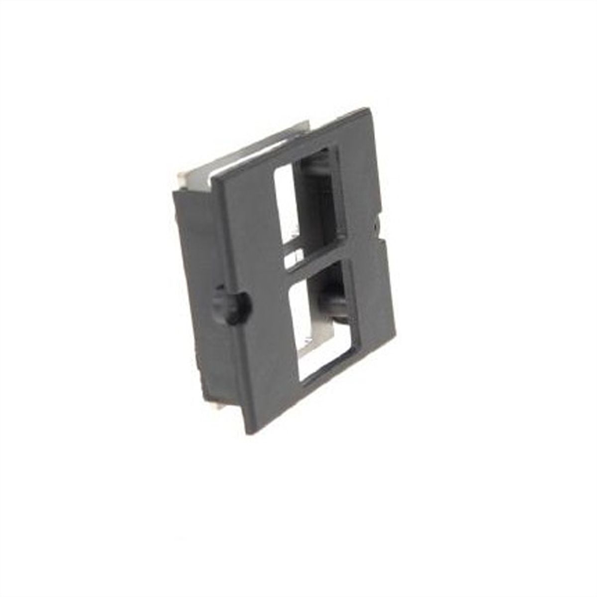 BACHMANN maatwerk module frame 2x Keystone met metalen beugel, zwart