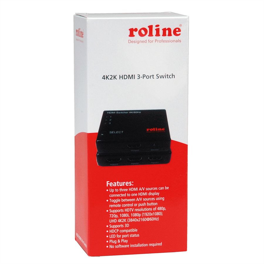 ROLINE 4K HDMI Switch, 3-voudig