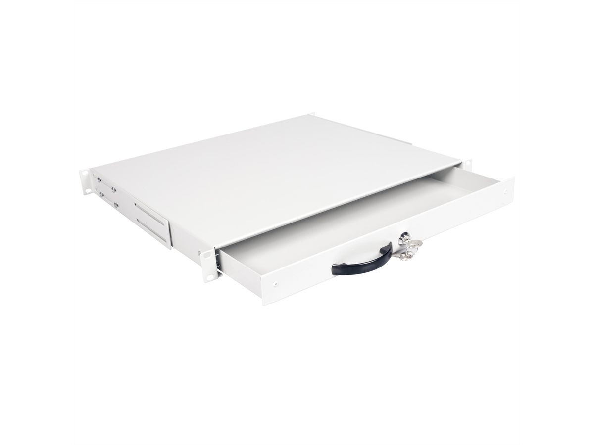 ROLINE 19-inch keyboard insert 1 U, 400 T lockable grey