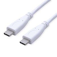VALUE USB 3.2 Gen 2 kabel, C-C, M/M, 4K UHD-1, 10Gbit/s, Emark, 100W, wit, 1 m