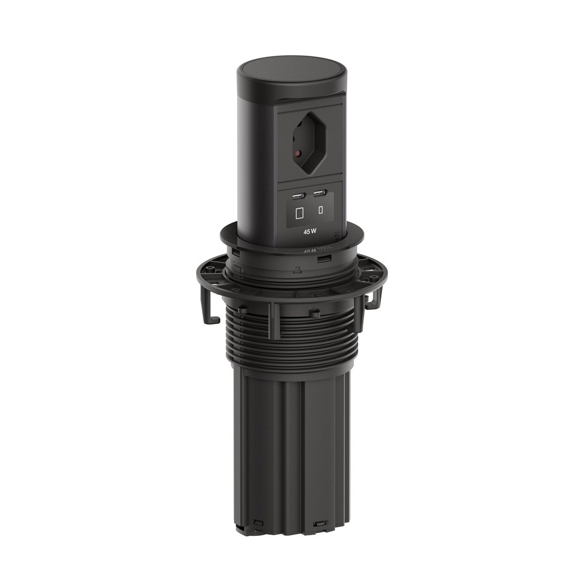 BACHMANN ELEVATOR2 1xCH T13, 1xUSB C/C 45W RAL9005 0.5m ISV