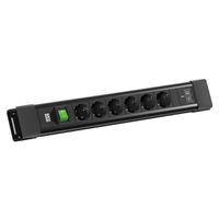 BACHMANN CONNECTUS 6xCEE7/3 1xSwitch, 1xUSB C/C 65W L=2.0m CEE7/7 black