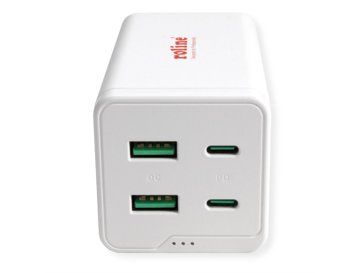 ROLINE USB Charger, 4 Ports (2x USB-C, 2x USB-A QC 3.0), max. 120W