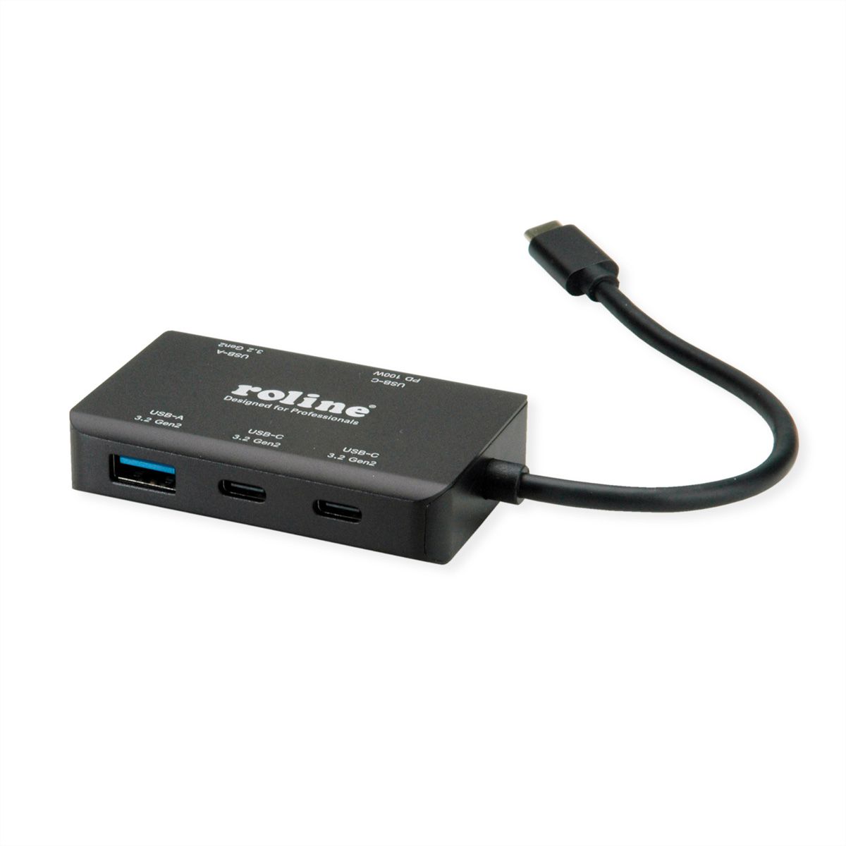 ROLINE USB 3.2 Gen 2 Hub, 4-voudig (2x USB-A + 2x USB-C), PD, type C-aansluitkabel