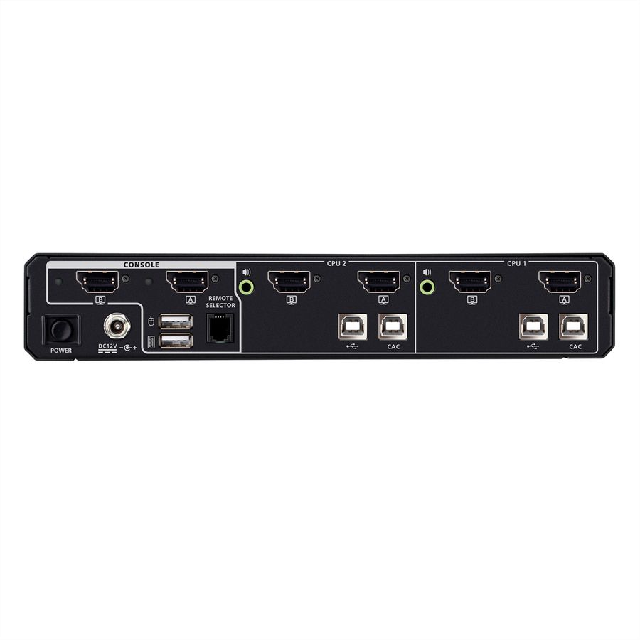 ATEN CS1142DPH4C 2-poorts USB 5K DP/HDMI , Universele Secure KVM-switch met twee schermen en kaartlezer