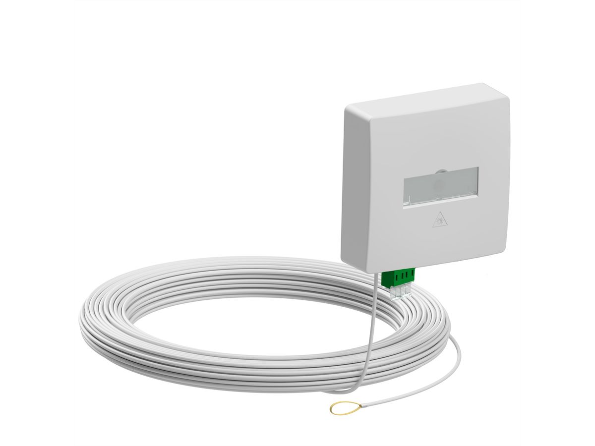 d.center® Gf-TA 42, vorkonfektioniert & terminiert, bestückt mit 1x LCD/APC Kupplung & LC/APC-Duplex-Kabel, 15 m