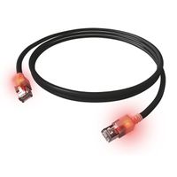 EasyLan S/FTP DualBoot LED Patch Cable Cat.6A, RJ45 / RJ45, LSOH, black, 0.5 m