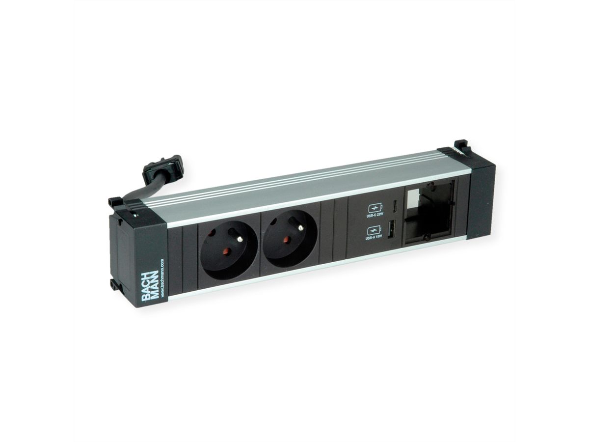 BACHMANN POWER FRAME M 2xUTE 1xCM 1xUSB A/C 22W 0.2m GST18