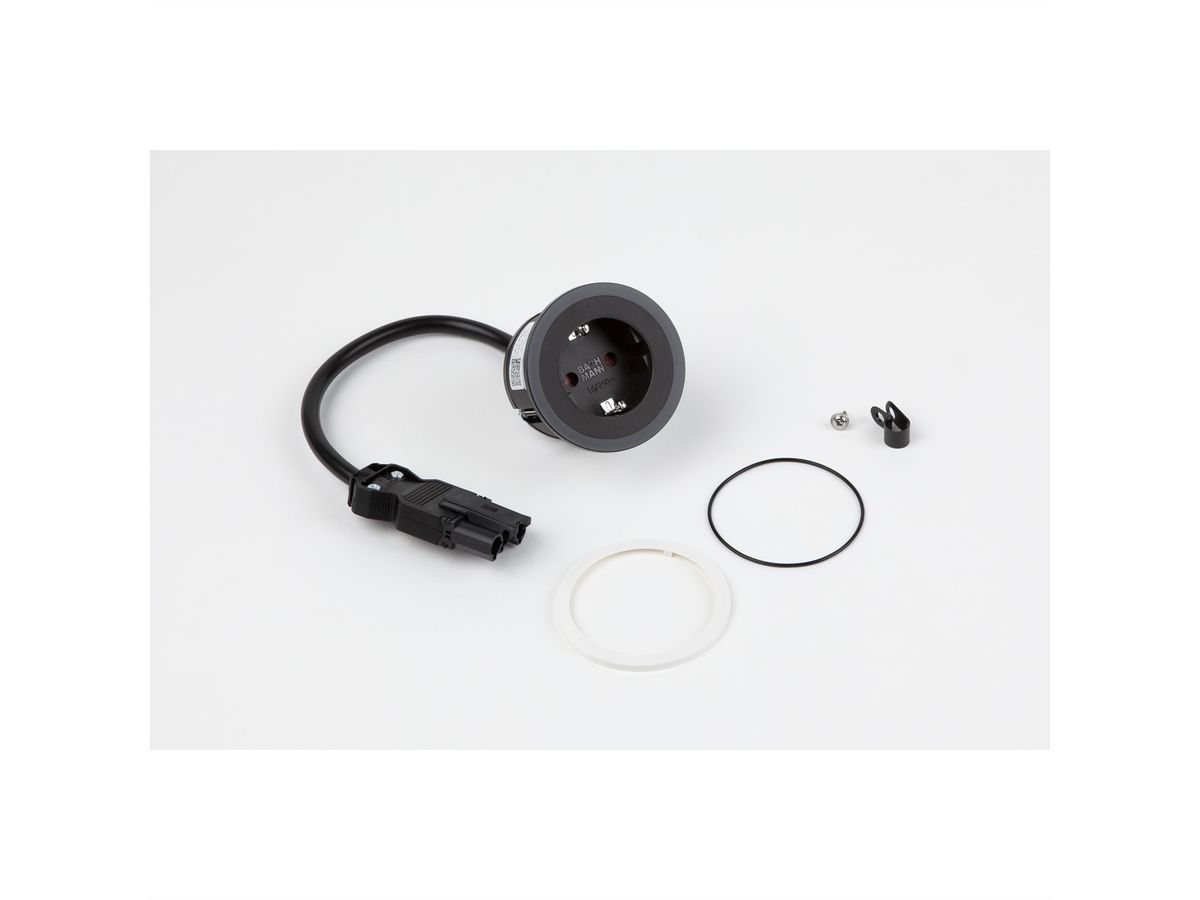 BACHMANN PIX 1x earthing contact with decorative rings in white and black, GST coupling