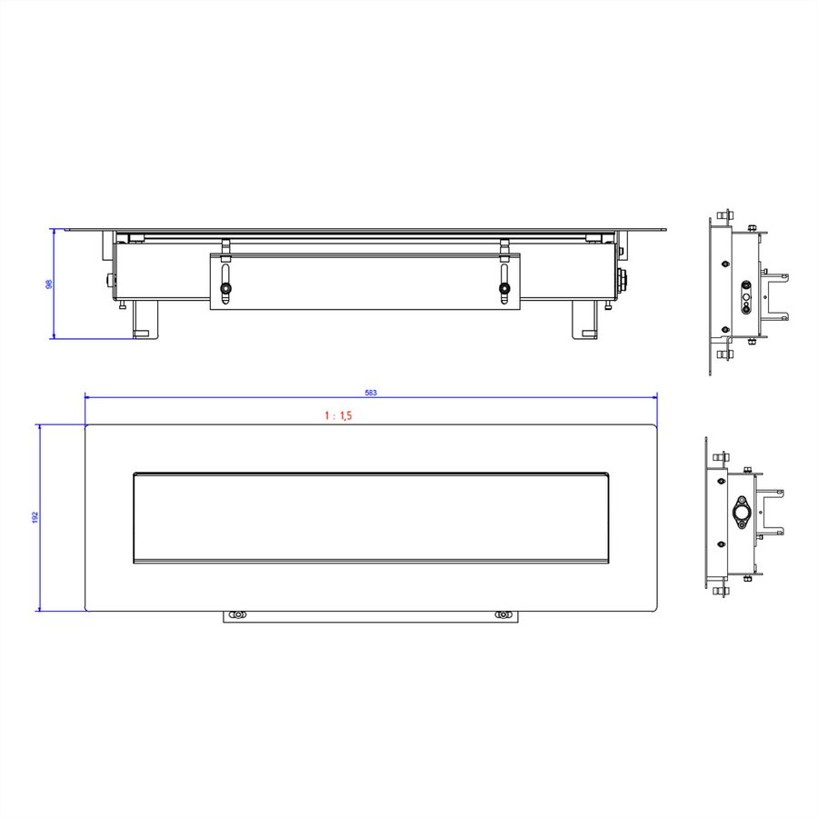 BACHMANN TOP FRAME desktop Sym 8gang RAL9006 housing black