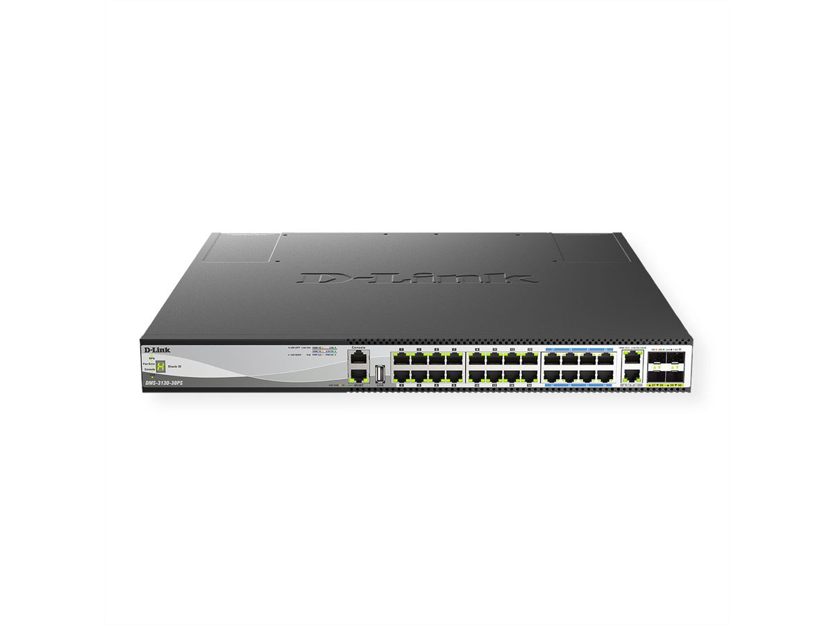 D-Link DMS-3130-30PS/E 30-Port Layer 3, PoE 740W  Multi-Gigabit Stack Switch
