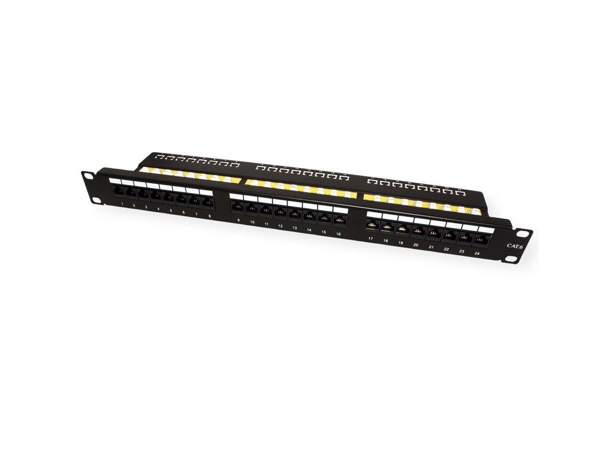 VALUE Cat.6 (Class E) 19" Patch Panel, 24 Ports, UTP, black