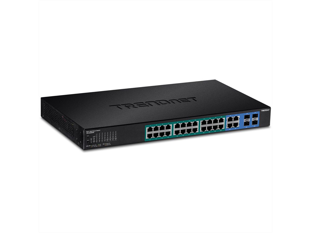 TRENDnet TPE-5028WS gemanaged Gigabit Ethernet (10/100/1000), Energie Über Ethernet (PoE), 1U