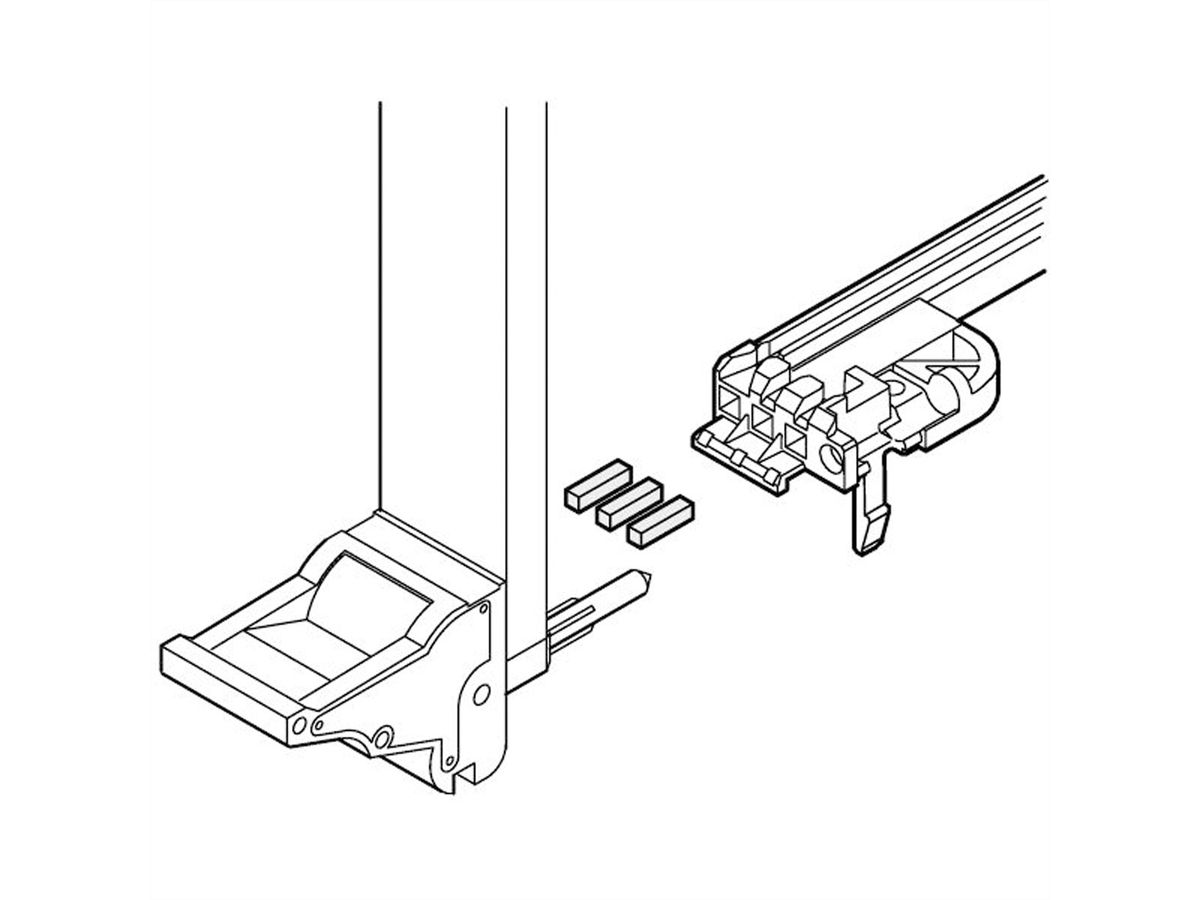 SCHROFF sleutel/codering voor IEL/IET handgreep en IEEE geleiderail