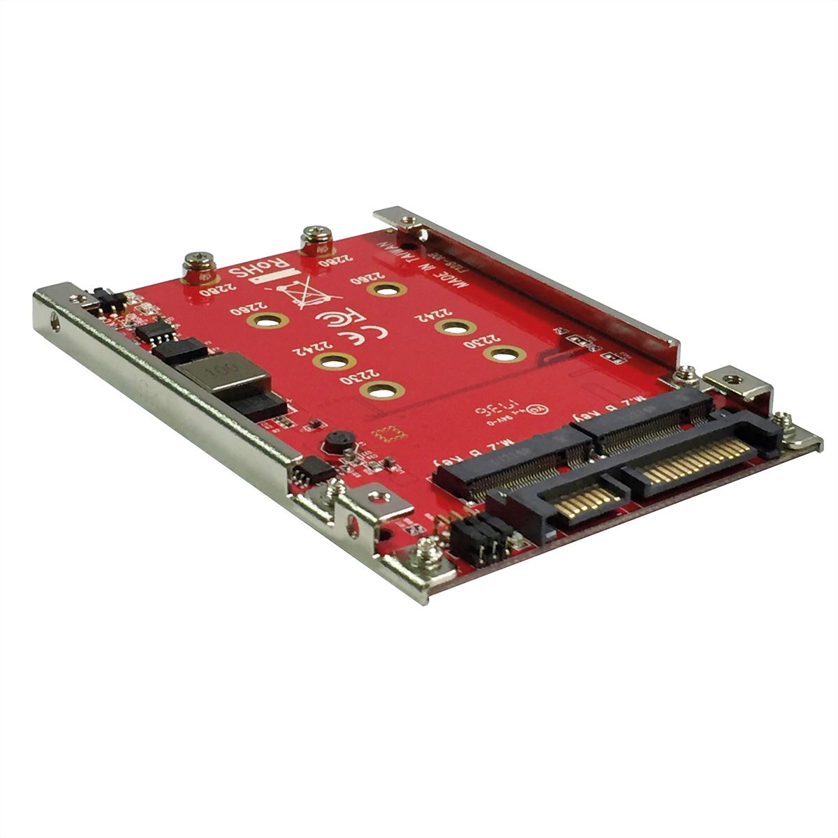 ROLINE M.2 to SATA III SSD H/W adapter, 2x M.2 NGFF SSD, bootable and  RAID-capable - SECOMP Nederland GmbH