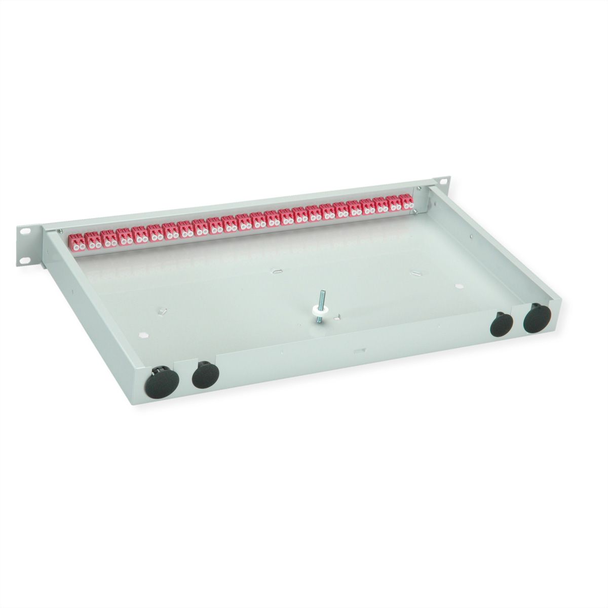 TELEGÄRTNER BASIS eco LWL-Panel mit Kupplungen, 24x LC Duplex, violett, OM4