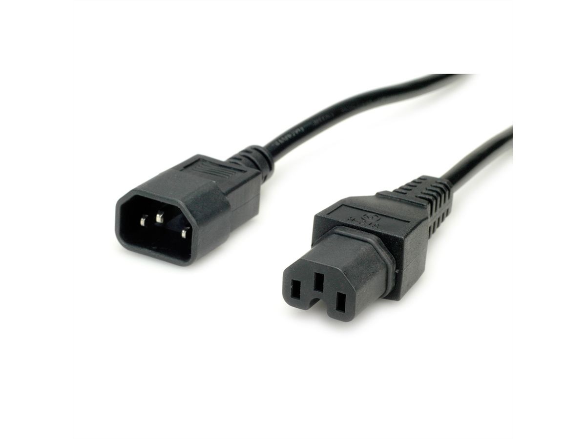 VALUE Stroomkabel IEC320/C14 male - C15 female, H05RN-F, zwart, 1,8 m
