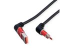 ROLINE 360° Rotation USB 2.0 Cable, C - A, M/M, 60W, Red Black, 1 m
