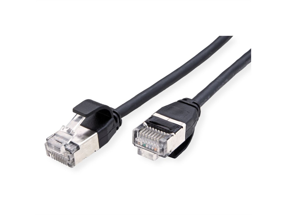 ROLINE F/UTP DataCenter Patchkabel Cat.6A (Class EA), LSOH, extra dun, zwart, 1 m