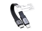 ROLINE USB4 Gen3x2 kabel, Emark, plat, C-C, male/male, zwart, 15 cm