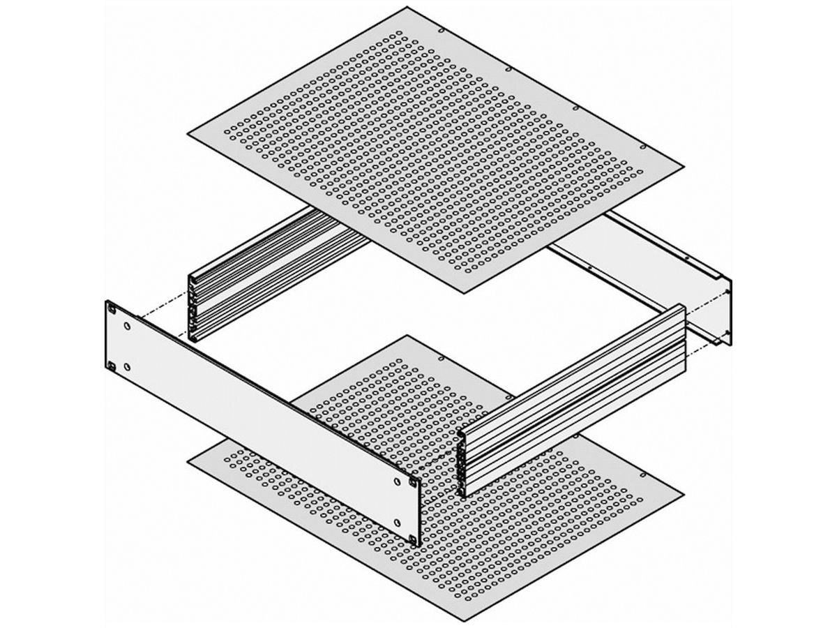SCHROFF MultipacPRO Cover Plate, Perforated, Depth 460 mm
