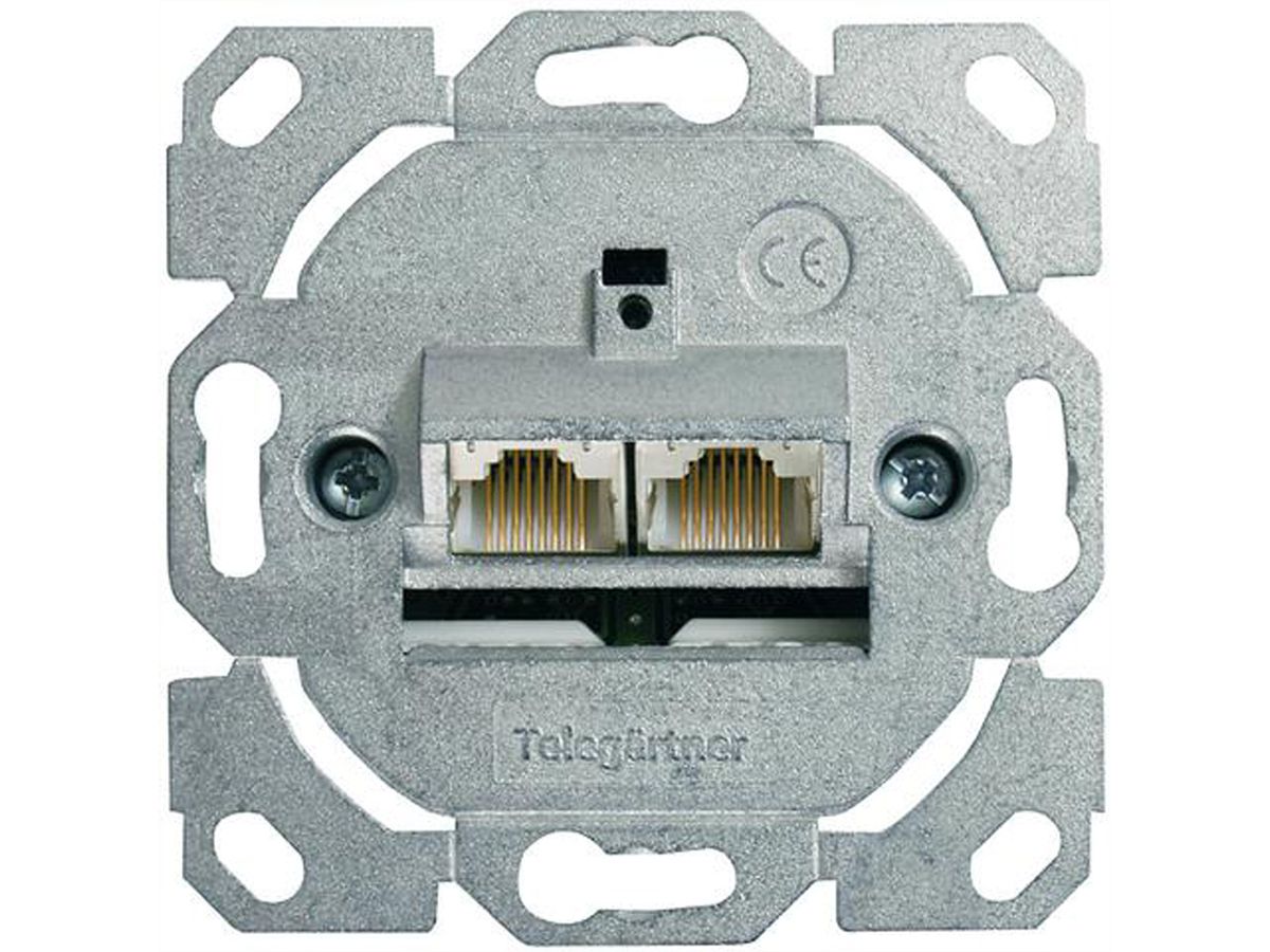 TELEGÄRTNER Dose AMJ45 ohne Zentralplatte, 2x RJ-45 Kat.5e (Class D)