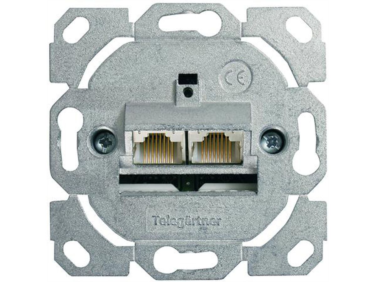 TELEGÄRTNER AMJ45 contactdoos zonder centraalplaat 2x RJ-45 Cat.6A (Klasse EA)